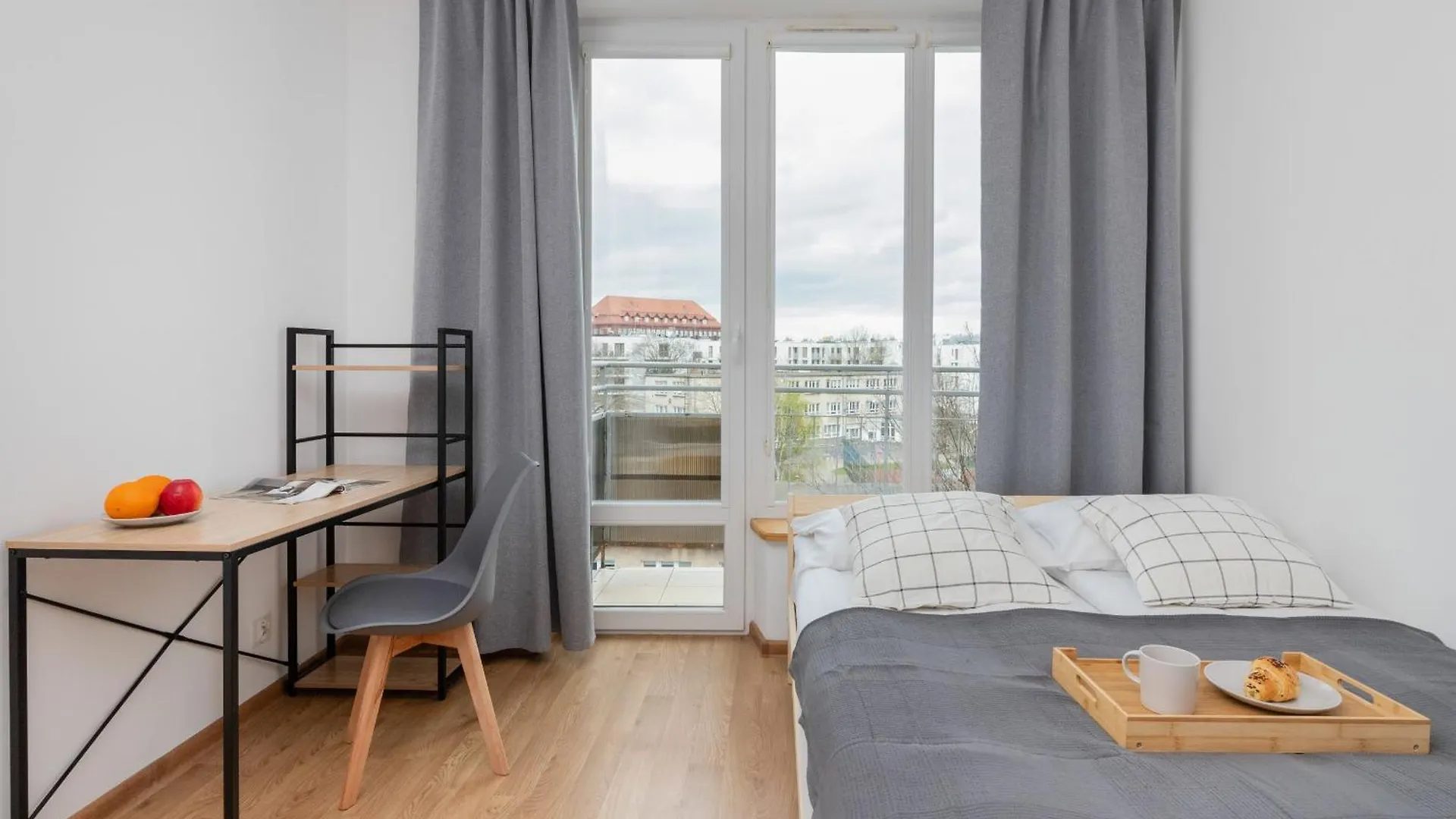 Apartment In Gdansk Center With Two Desks, Balcony And Separate Kitchen By Noclegi Renters