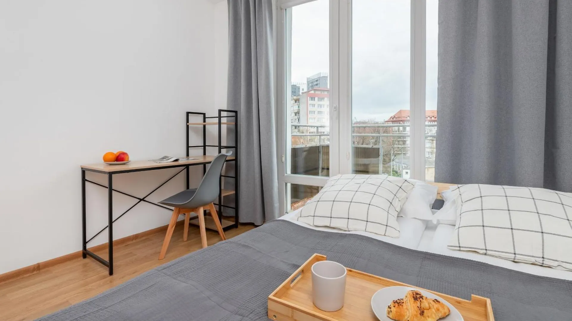 Apartment In Gdansk Center With Two Desks, Balcony And Separate Kitchen By Noclegi Renters